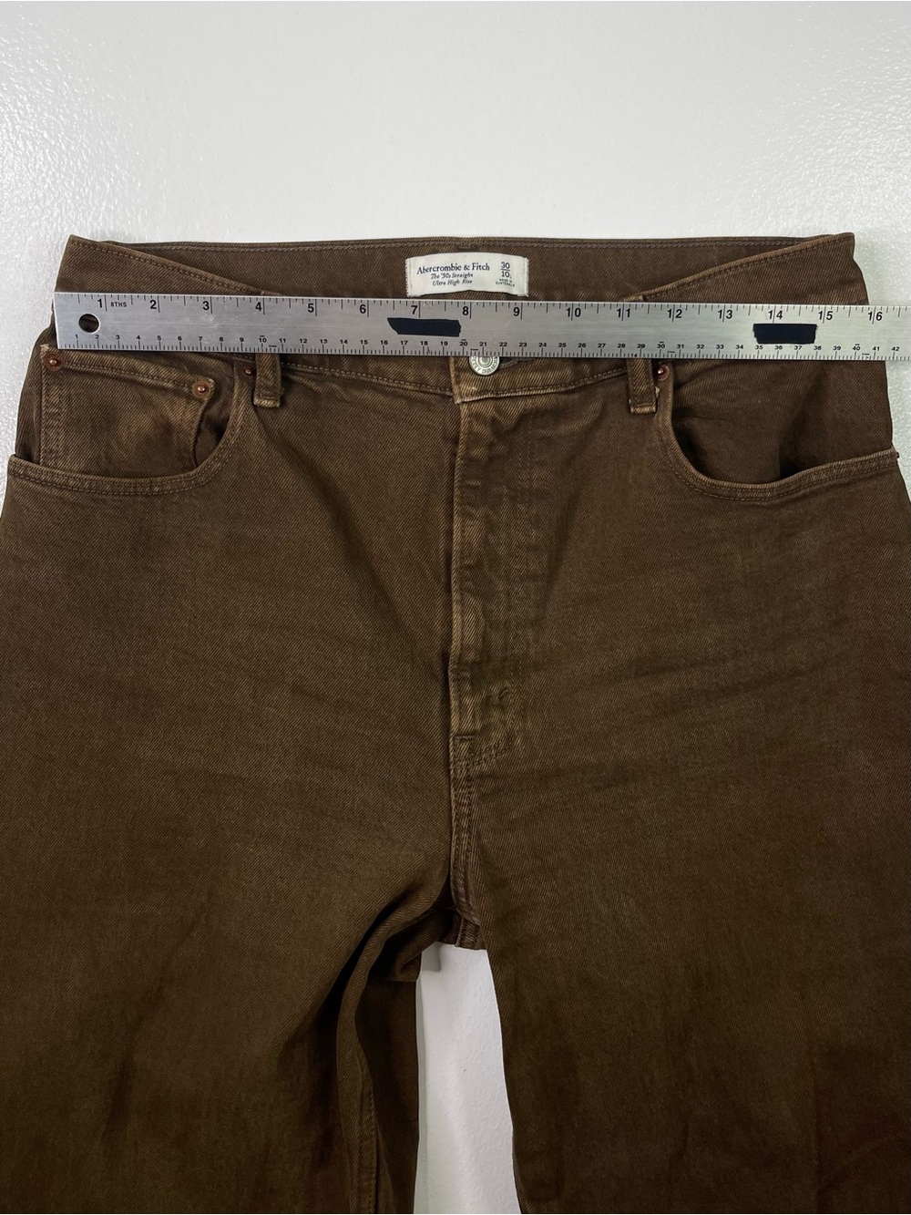 Abercrombie & Fitch Pants Womens 30 10 Brown The 90s Straight Ultra High Rise - Picture 10 of 12